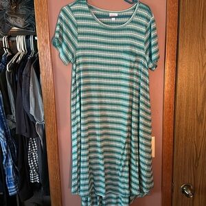 Lularoe Xl Aqua striped Dress